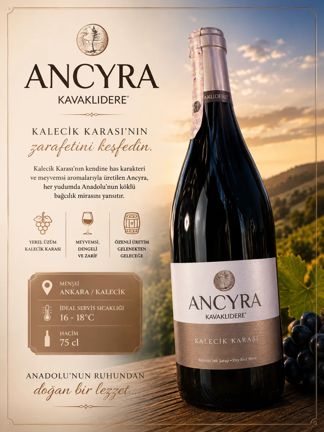 ANCYRA KALECİK KARASI KAVAKLIDERE — Anatolya Experience