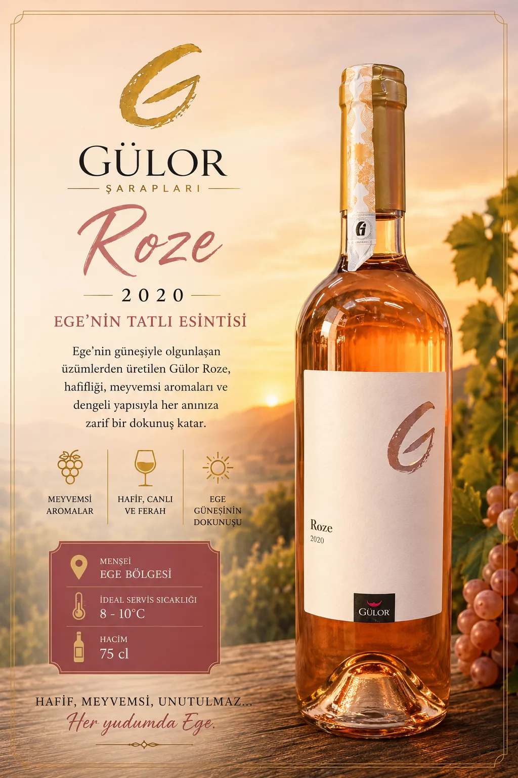 GÜLOR ROZE 2020 GÜLOR ŞARAPLARI — Anatolya Experience