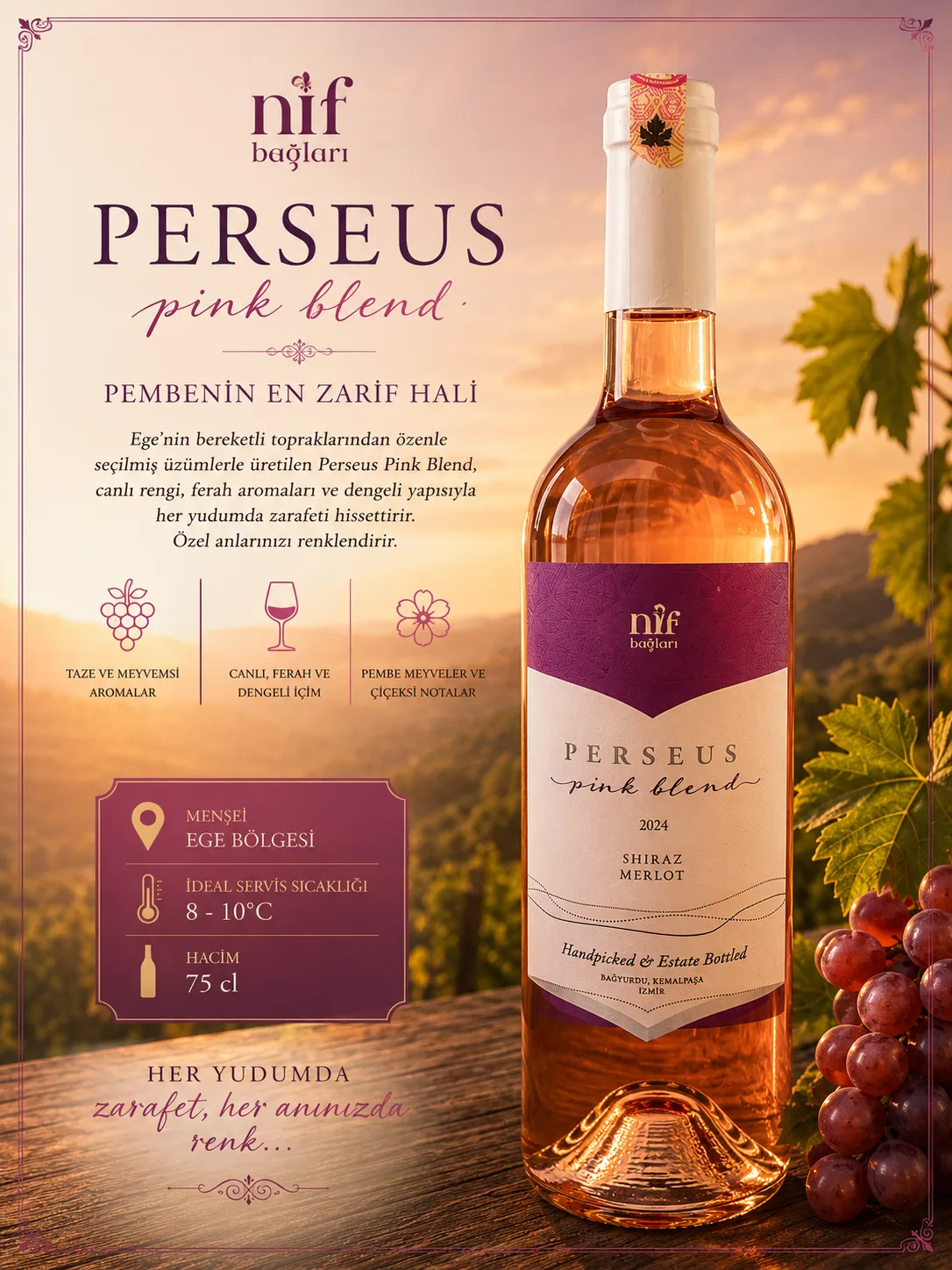 NİF PERSEUS PİNK BLEND NİF BAĞLARI — Anatolya Experience