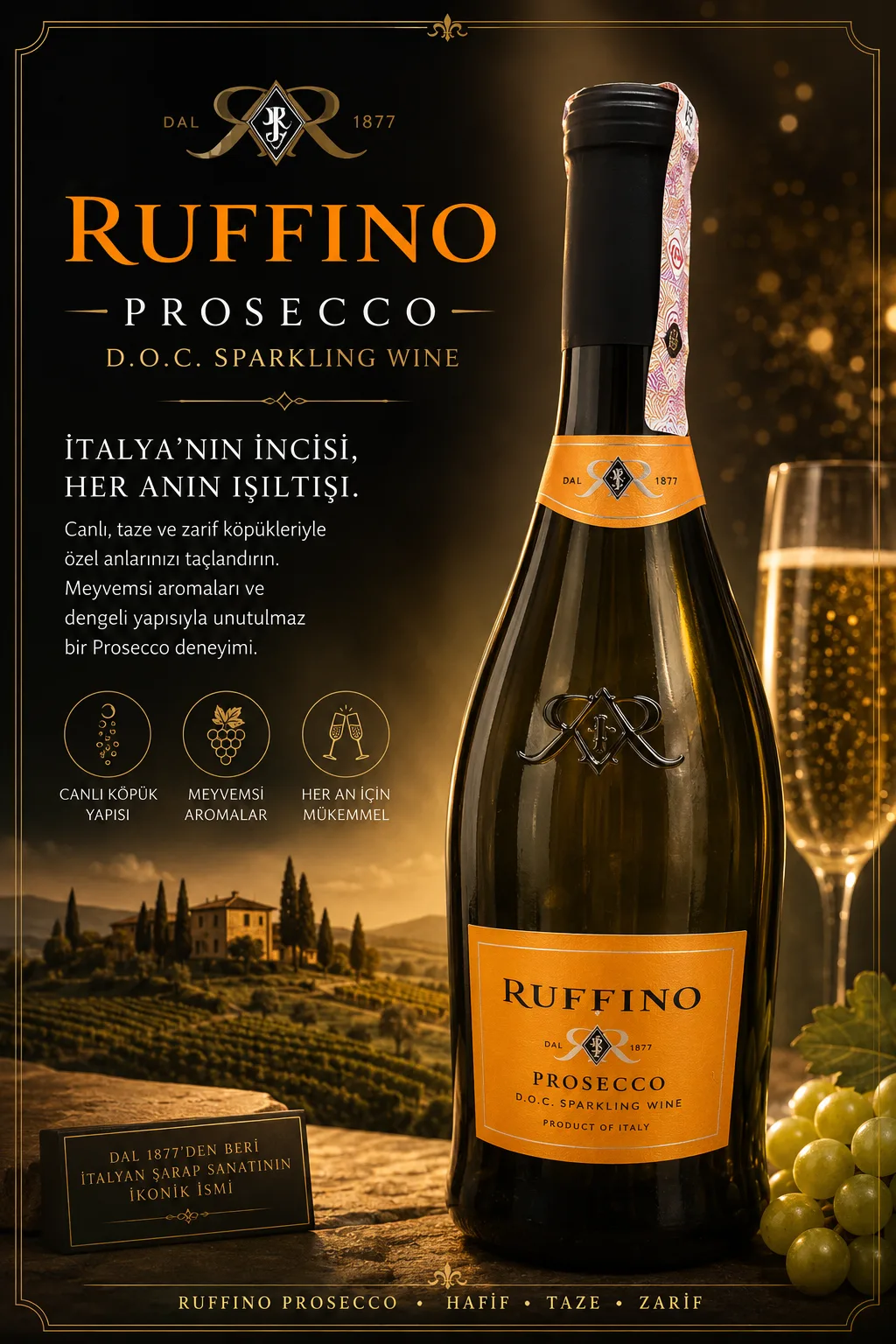 RUFFINO-PROSECCO D.O.C. SPARKLING WINE — Anatolya Experience