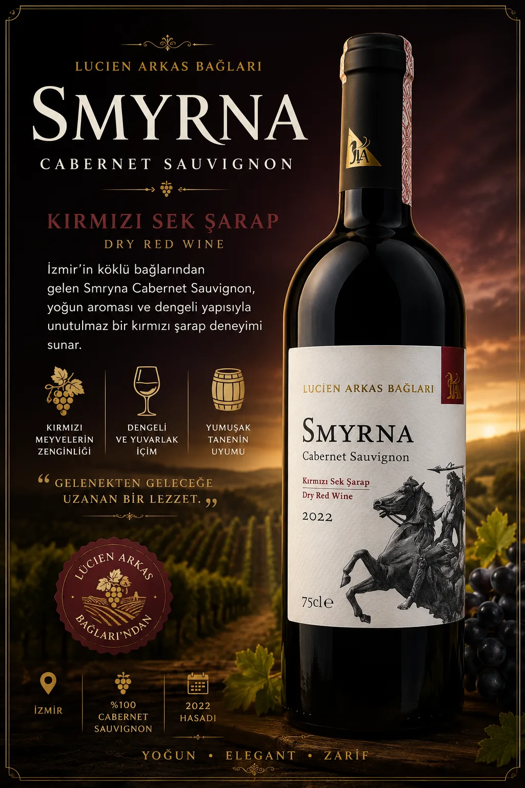 SMYRNA CABERNET SAUVIGNON LUCIEN ARKAS BAĞLARI — Anatolya Experience